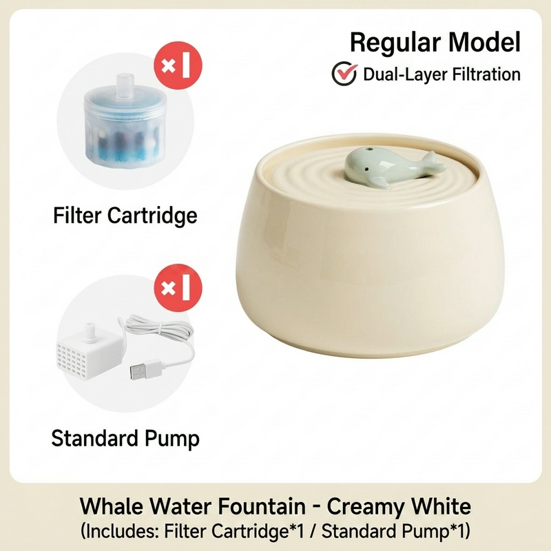 Ceramic Auto-Circulating Cat Water Fountain with Triple Filtration - Image 2