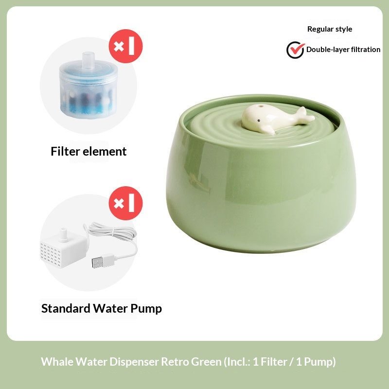 Ceramic Auto-Circulating Cat Water Fountain with Triple Filtration - Image 3
