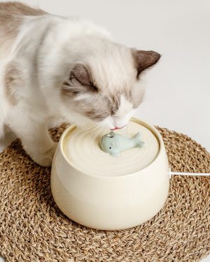 Ceramic Auto-Circulating Cat Water Fountain with Triple Filtration