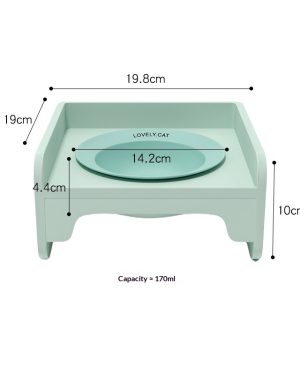 Square Ceramic Raised Cat Bowl Set
